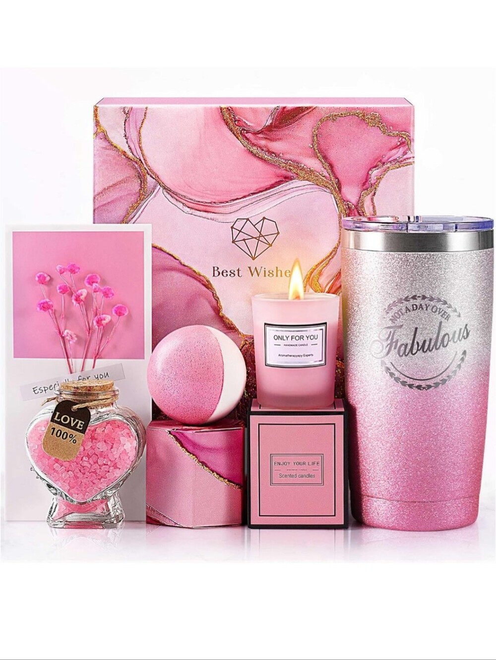 Pink Bath & Body Gift Set - Pink Spa Essentials